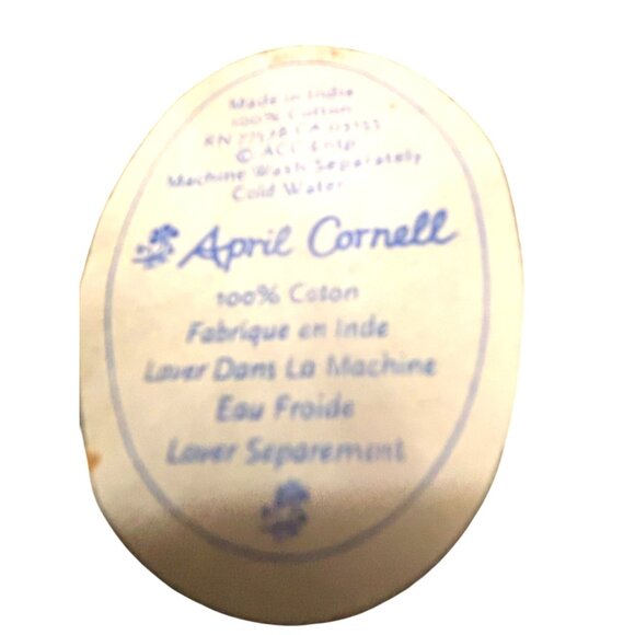 VTG April Cornell Floral Table Runner Plus 2 Place Mats W Navy Blue & Green Patt - Picture 8 of 16